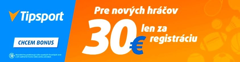 tipsport casino 30 EUR bonus za registráciu online pre nových hráčov