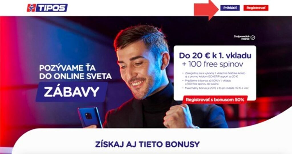 tipos casino prihlasenie tu - šípka